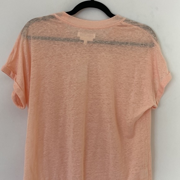 Lou & Grey for Loft peach linen tie front tee size small NWT - Picture 4 of 6